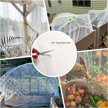 Mosquito Net for Patio & Garden Mesh Screen Breathable Insect Bug Bird Netting for Plants, Trees, Outdoor Tents, DIY Protection Free Cutting Black/4 * 2.4M