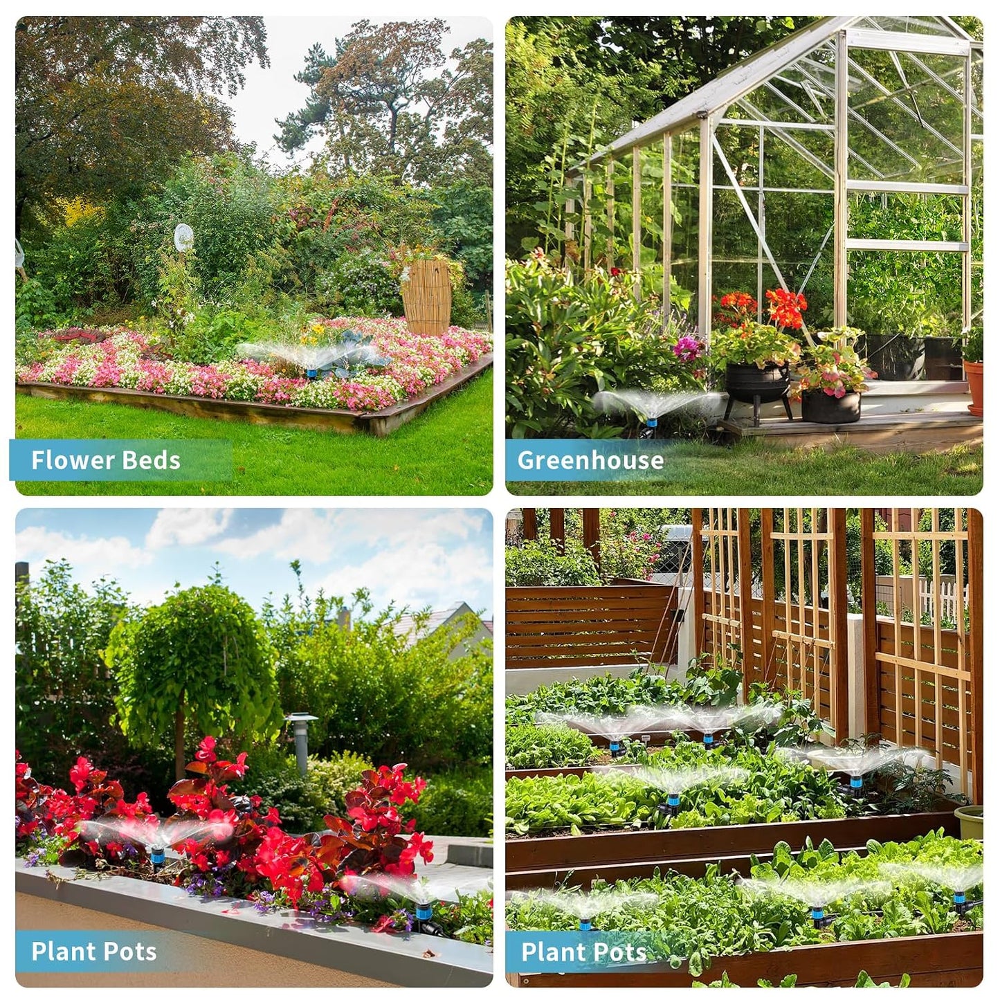 240FT Drip Irrigation System Kit, Garden Watering Misting System - 40FT 1/2" Main Tube & 200FT 1/4" Distribution Tubing - Adjustable Nozzles & Sprinklers for Garden Greenhouse, Lawn, Potted Plants
