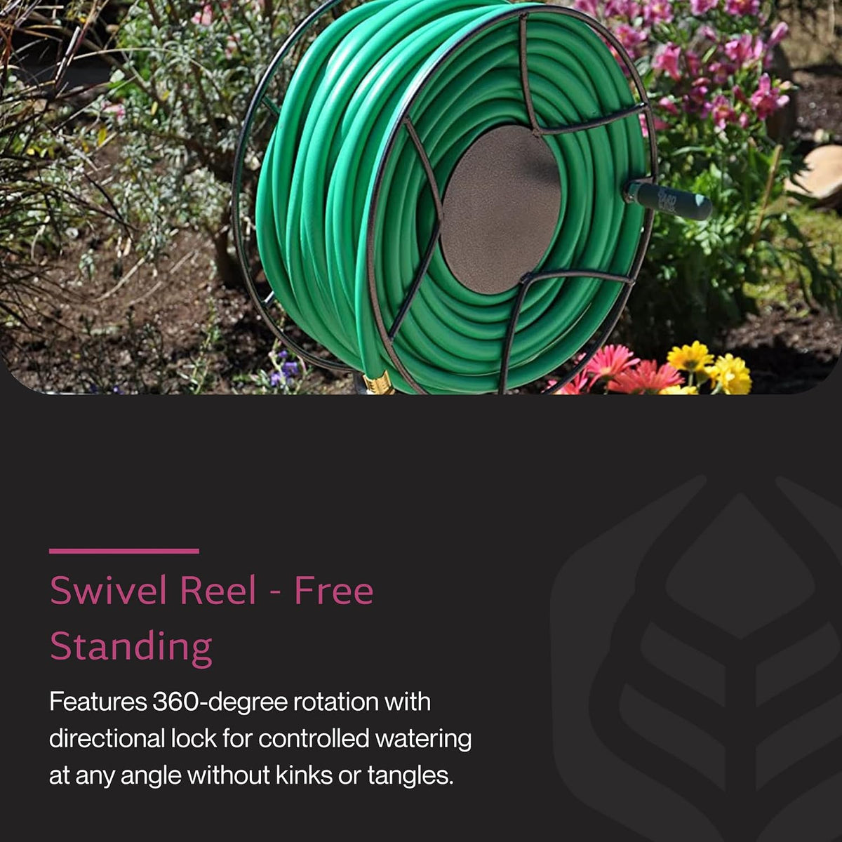 Free Standing Swivel Hose Reel, 360 Degree Rotation