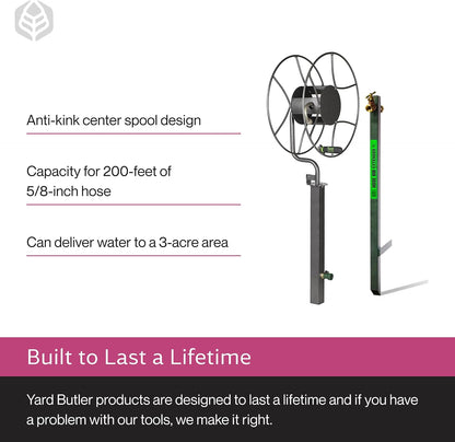 Free Standing Swivel Hose Reel, 360 Degree Rotation
