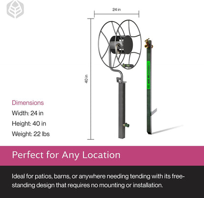 Free Standing Swivel Hose Reel, 360 Degree Rotation