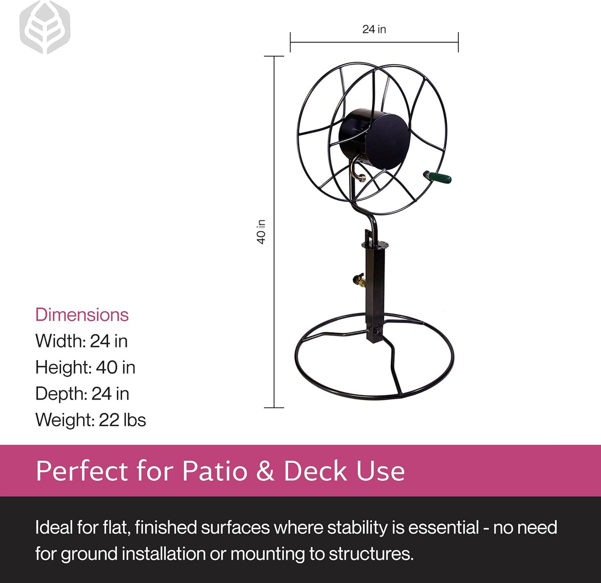 Free Standing Swivel Hose Reel, 360 Degree Rotation