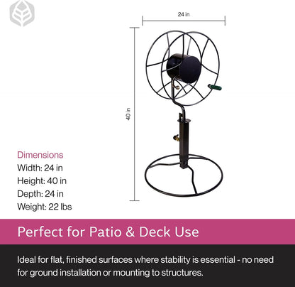 Free Standing Swivel Hose Reel, 360 Degree Rotation