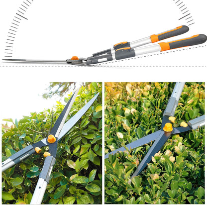 AIRAJ Telescopic Hedge Clippers & Shears,Extendable Hedge Clippers Heavy Duty,7.5" Sharp Pruning Shears,Garden Trimmers,Hand Loppers,Grass Clippers Shears Set,for Trimming Borders,Boxwood,and Bushes