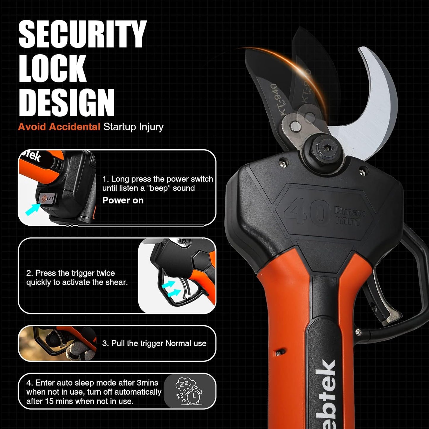 Electric Pole Lopper 40MM Professional Cordless Pruning Shear