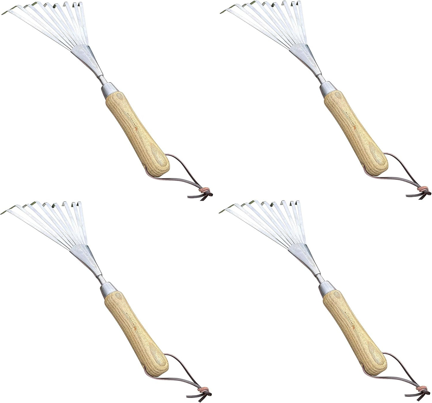 Eco Hand Rake Soil Tiller- 100% Recycled Stainless Steel - Rust Resistant - FSC Certified Wood Ergonomic Handle - Great for Gardening, Cultivating, Loosening Soil & Spreading Mulch