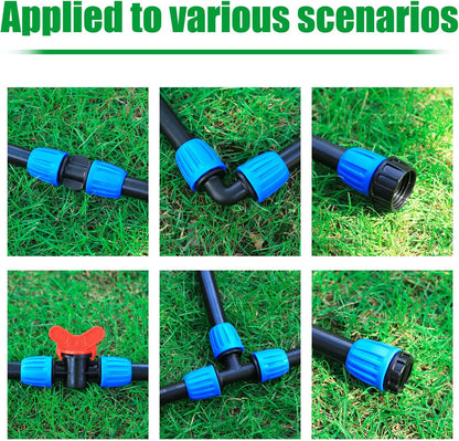 24Pcs 1/2" Drip Irrigation Fittings Kit,Irrigation Hose Connector