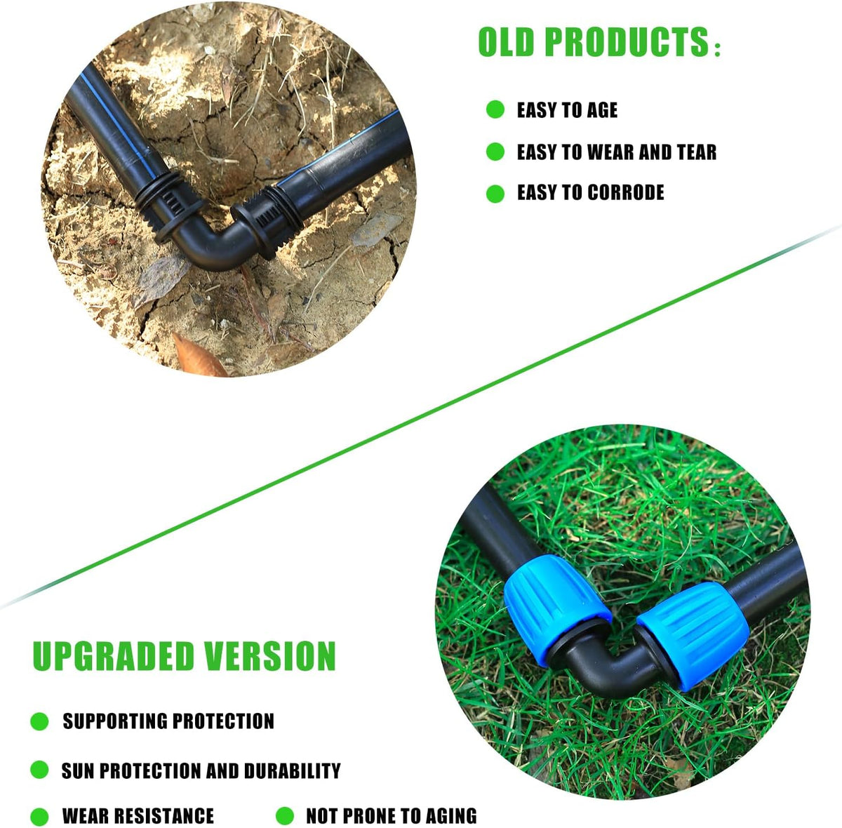 24Pcs 1/2" Drip Irrigation Fittings Kit,Irrigation Hose Connector