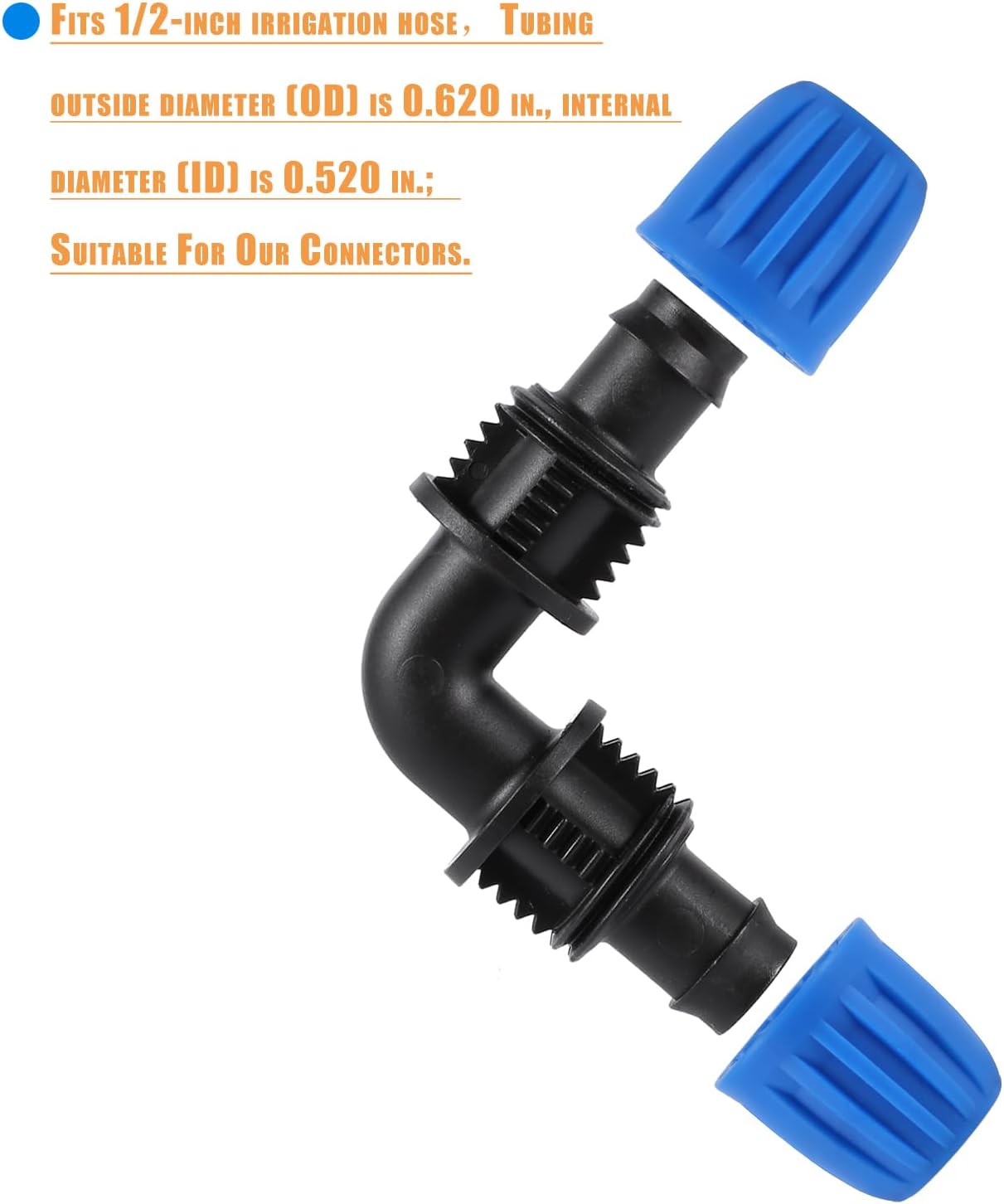 24Pcs 1/2" Drip Irrigation Fittings Kit,Irrigation Hose Connector