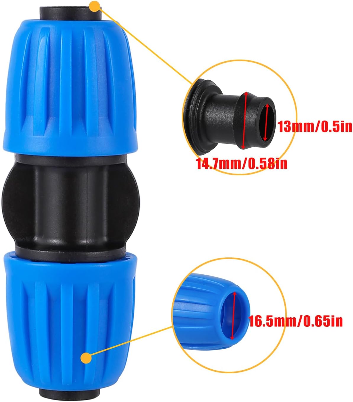 24Pcs 1/2" Drip Irrigation Fittings Kit,Irrigation Hose Connector