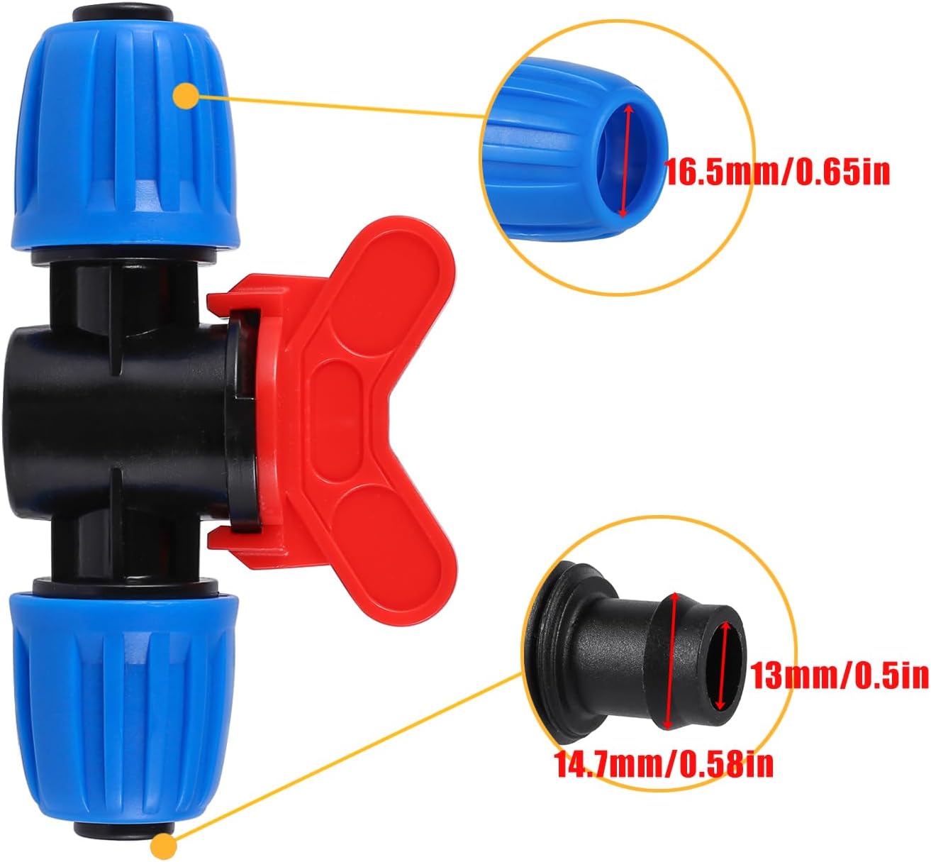 24Pcs 1/2" Drip Irrigation Fittings Kit,Irrigation Hose Connector