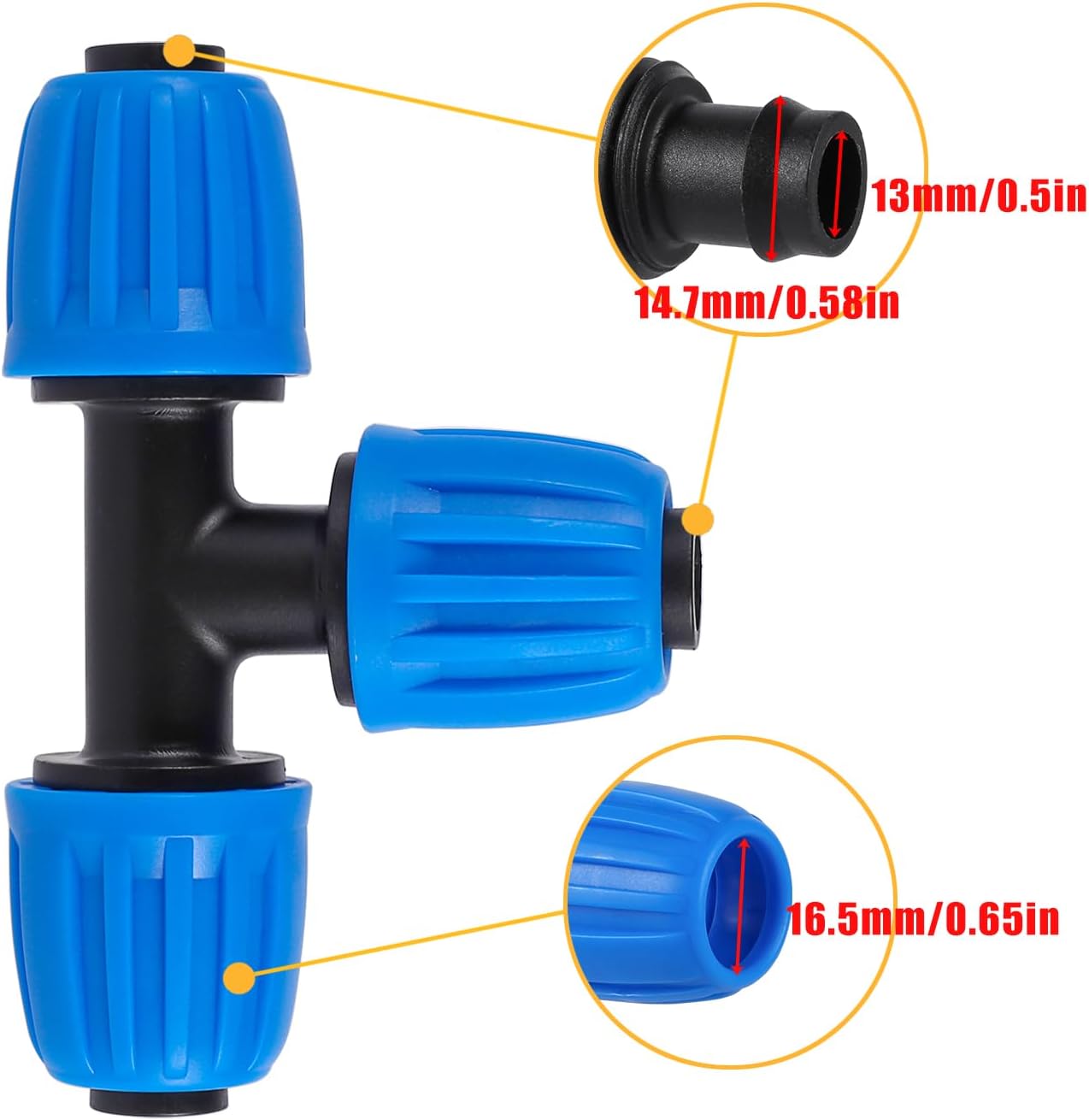 24Pcs 1/2" Drip Irrigation Fittings Kit,Irrigation Hose Connector