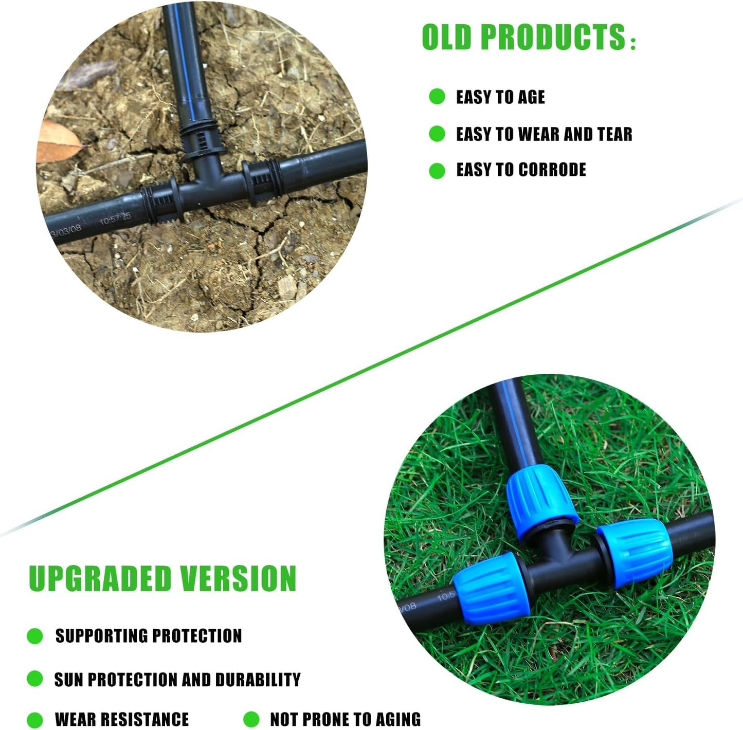 24Pcs 1/2" Drip Irrigation Fittings Kit,Irrigation Hose Connector