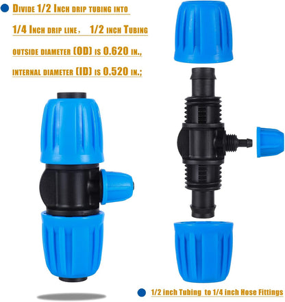24Pcs 1/2" Drip Irrigation Fittings Kit,Irrigation Hose Connector