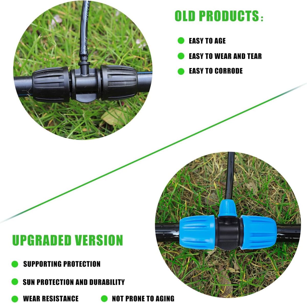 24Pcs 1/2" Drip Irrigation Fittings Kit,Irrigation Hose Connector
