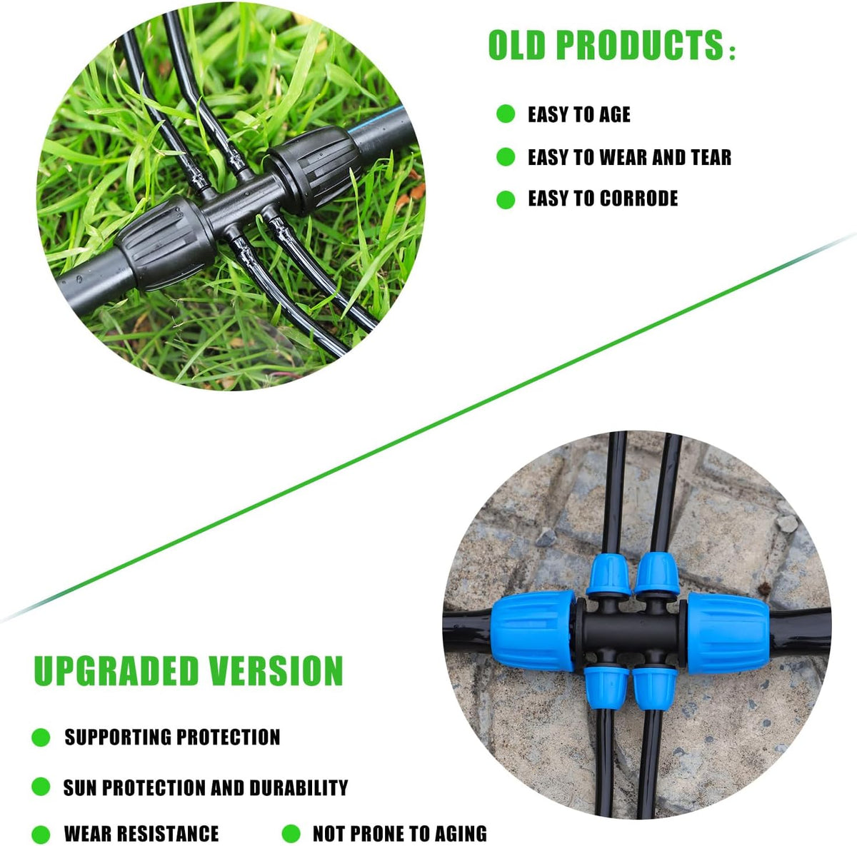 24Pcs 1/2" Drip Irrigation Fittings Kit,Irrigation Hose Connector