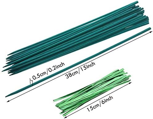110 Pcs 15 Inch Plant Support Kit for Small Orchids, Stakes, Clips