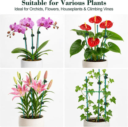 110 Pcs 15 Inch Plant Support Kit for Small Orchids, Stakes, Clips