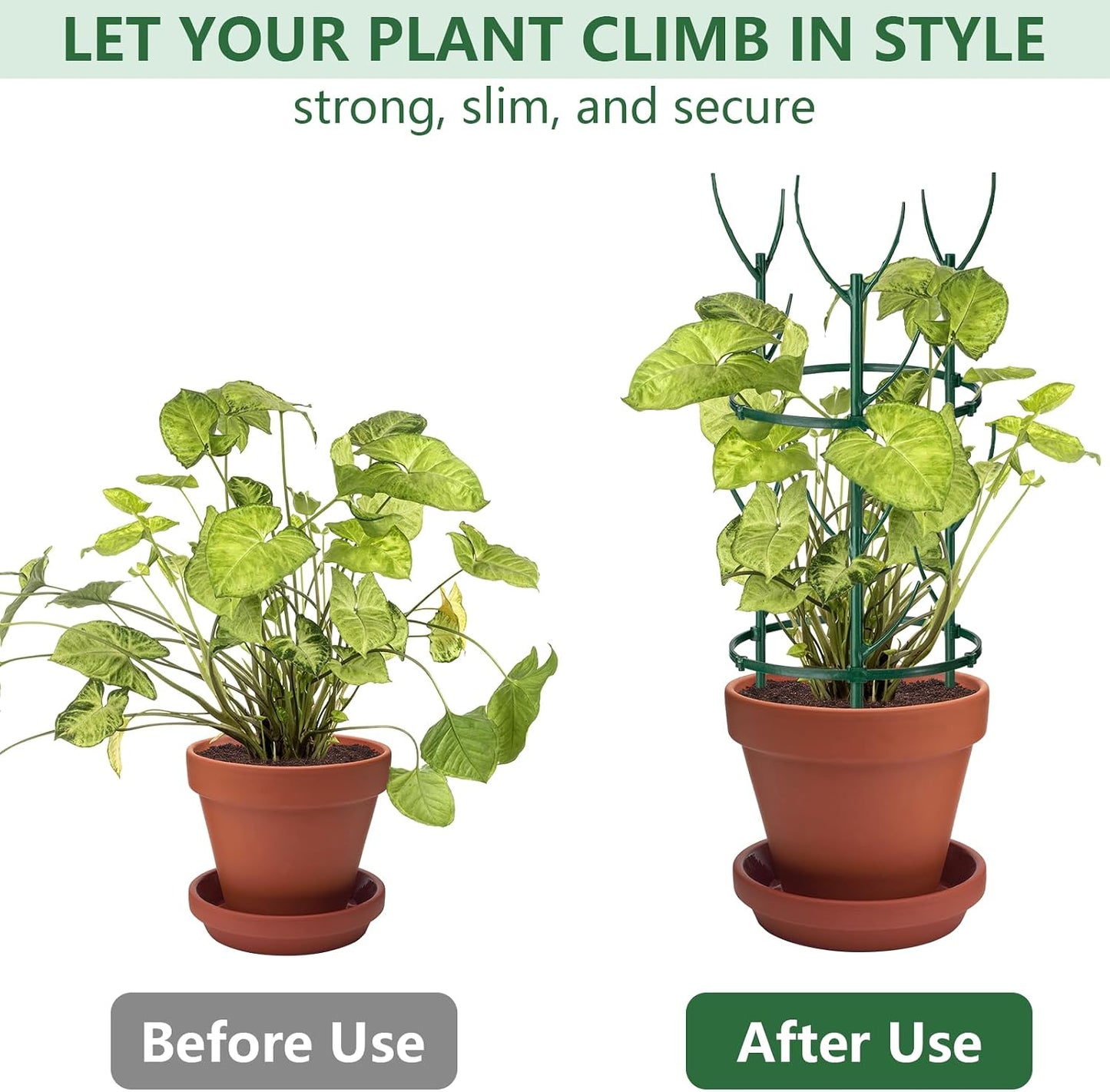 12 Pack Plant Support Stake Half Round Plant Support for Indoor Plants, Stackable 3 Tier Garden Flower Support, Plant Rings for Tomato,Monstera, Peony, Hydrangea, Climbing Plants