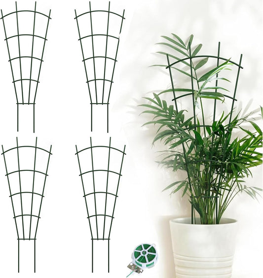 4-Pack Metal Trellis for Potted Plants, 43" Heavy Duty Garden Trellis for Climbing Plants, Rustproof Powder Coated Indoor/Outdoor Trellis for Climbing Vines, Flowers, Houseplants