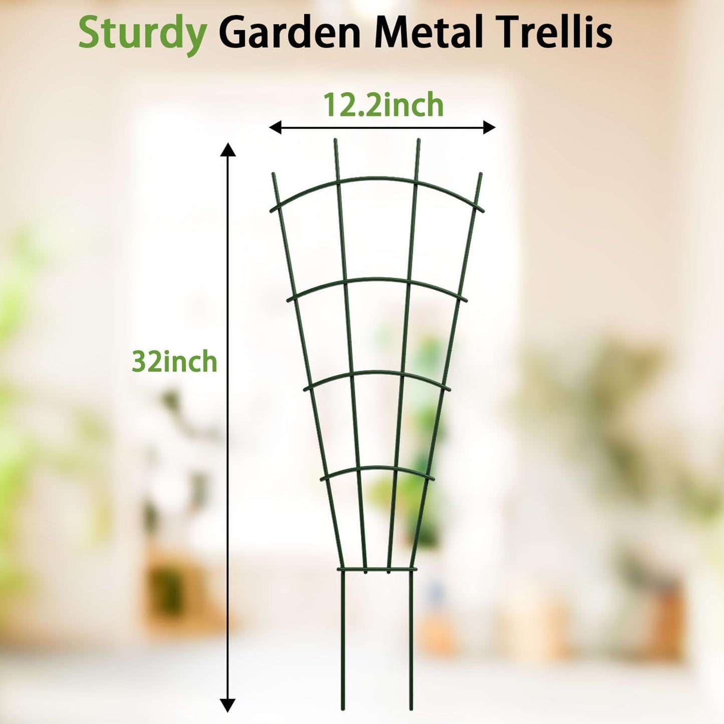 4-Pack Metal Trellis for Potted Plants, 43" Heavy Duty Garden Trellis for Climbing Plants, Rustproof Powder Coated Indoor/Outdoor Trellis for Climbing Vines, Flowers, Houseplants
