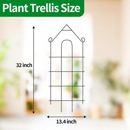 4-Pack Metal Trellis for Potted Plants, 43" Heavy Duty Garden Trellis for Climbing Plants, Rustproof Powder Coated Indoor/Outdoor Trellis for Climbing Vines, Flowers, Houseplants