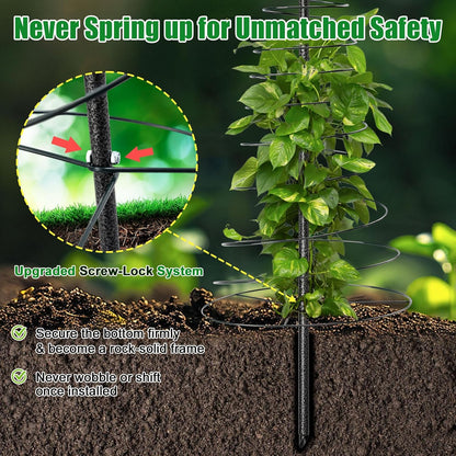 Spiral Frame Trellis for Climbing Plants Outdoor -72" Tall Heavy Duty Metal Garden Plant Tower Support with Anti-Tip Center Pole,for Pole Bean,Berry,Cucumber,Sweet Peas,Clematis,Potted Plants,Vines