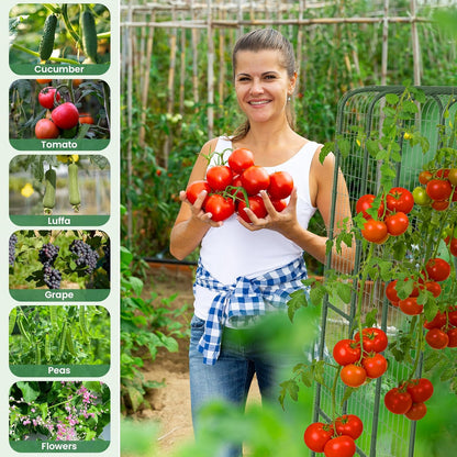 Cucumber Trellis for Raised Bed, 63" Heavy Duty U-Shape Garden Trellis for Climbing Plants Outdoor, Rustproof Plastic Metal Arch Vegetables Trellis Plant Support for Vine, Fruits, Beans and Flowers