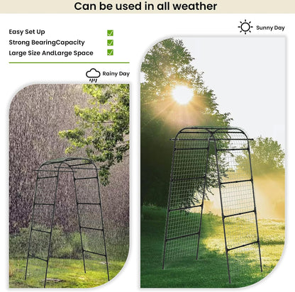 Cucumber Trellis for Raised Bed, 63" Heavy Duty U-Shape Garden Trellis for Climbing Plants Outdoor, Rustproof Plastic Metal Arch Vegetables Trellis Plant Support for Vine, Fruits, Beans and Flowers