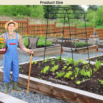 Cucumber Trellis for Raised Bed, 63" Heavy Duty U-Shape Garden Trellis for Climbing Plants Outdoor, Rustproof Plastic Metal Arch Vegetables Trellis Plant Support for Vine, Fruits, Beans and Flowers
