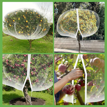 10' x 12' Large Fruit Tree Netting for Squirrels and Birds with Drawstring, Insect Bird Netting Pest Barrier for Garden Protection (White)
