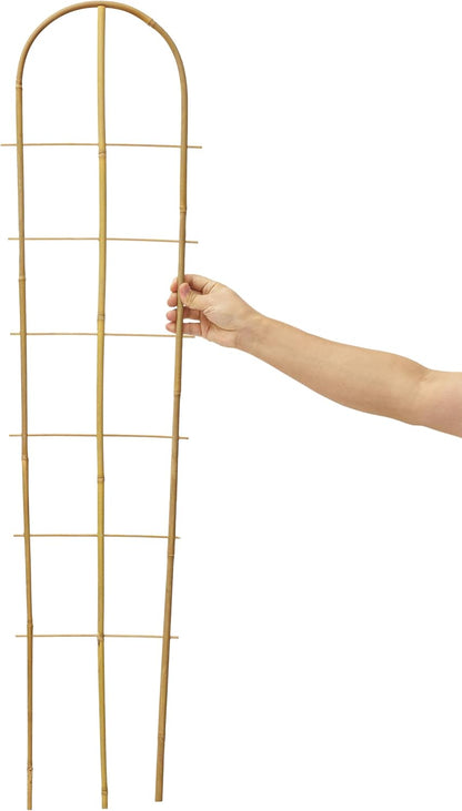5 Pack 4 Feet U-Shape Bamboo Trellis, Natural Bamboo Trellis for Climbing Plants, Vegetables, Cucumber, Tomato, Outdoor and Indoor Potted Plants