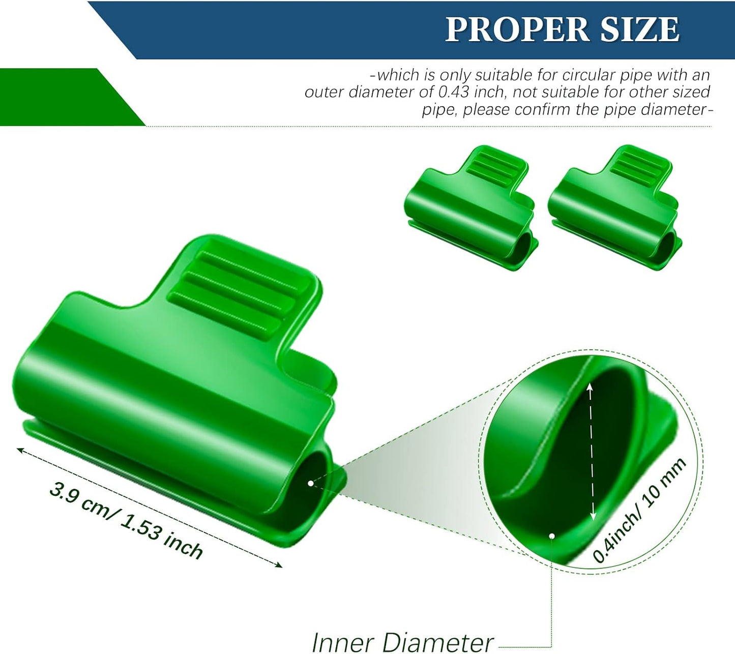 Greenhouse Clamps for Film Netting Tunnel Hoop, 40 pieces, 11 mm