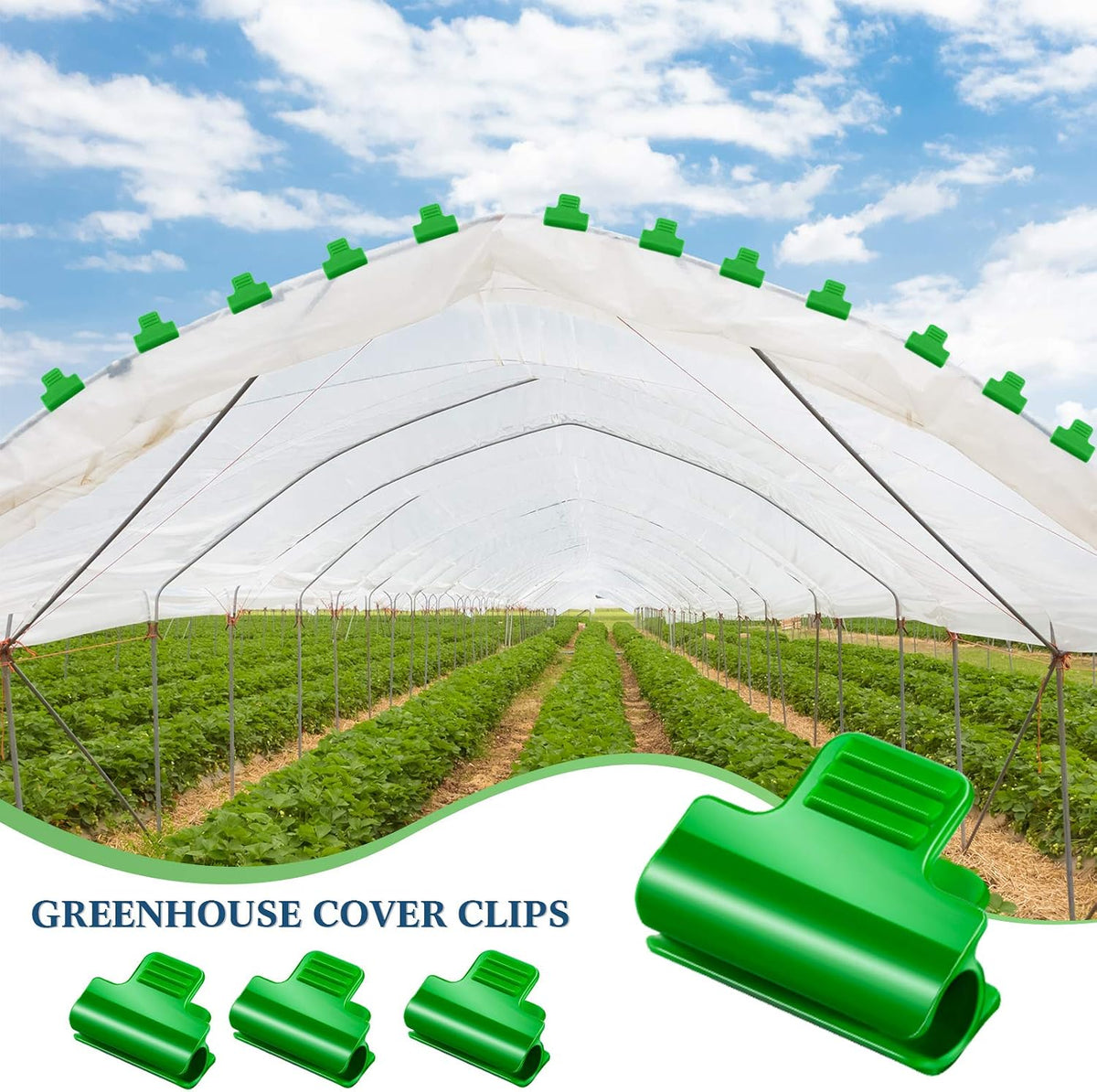 Greenhouse Clamps for Film Netting Tunnel Hoop, 40 pieces, 11 mm