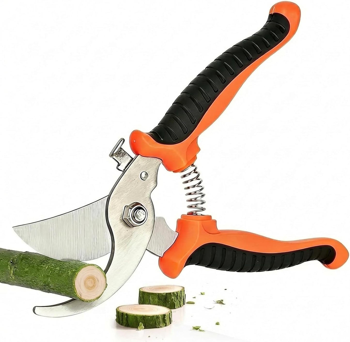 Pruning Shear, Premium Gardening Scissors for Rose Bushes, 7.5IN Garden Pruner Effortlessly Cuts 0.6IN Branches with Stainless Steel Blades Softgrip, One-Hand Lock Garden Clippers for Shrubs