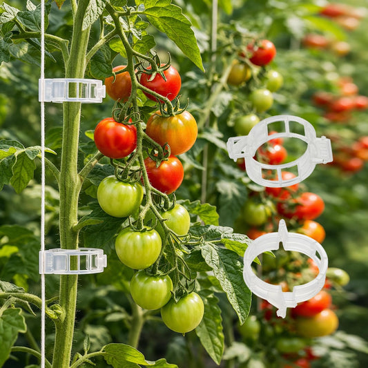 Bulk Tomato Clips, Plant Support Clip for String Trellis Climbing Plants Garden Vegetables- 200PCS/White