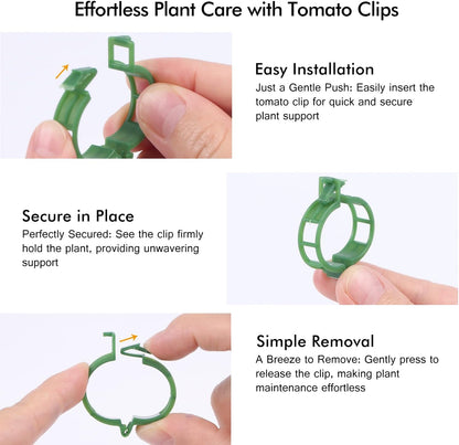 Bulk Tomato Clips, Plant Support Clip for String Trellis Climbing Plants Garden Vegetables- 200PCS/White