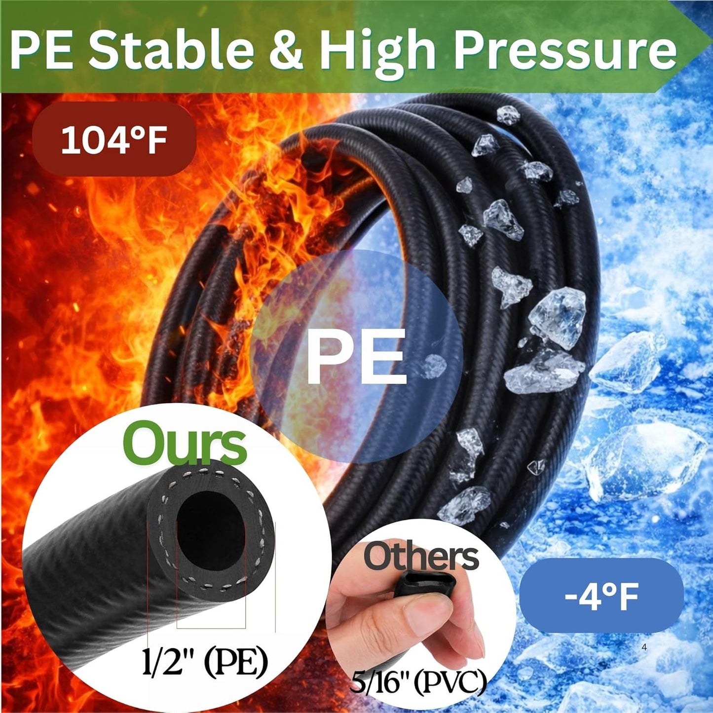 240FT Drip Irrigation System for Garden: Quick Connect 1/2" OD 5/16" ID PE Main Tubing Automatic Sprinkler Kit Adjustable Misting Part 1/4" Watering Hose for Outdoor Raised Bed Plants Flower Yard