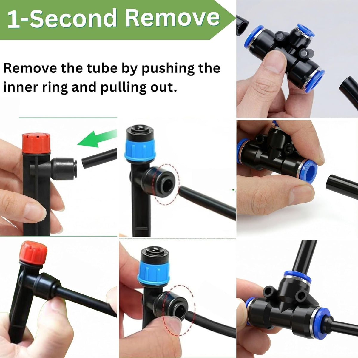 240FT Drip Irrigation System for Garden: Quick Connect 1/2" OD 5/16" ID PE Main Tubing Automatic Sprinkler Kit Adjustable Misting Part 1/4" Watering Hose for Outdoor Raised Bed Plants Flower Yard