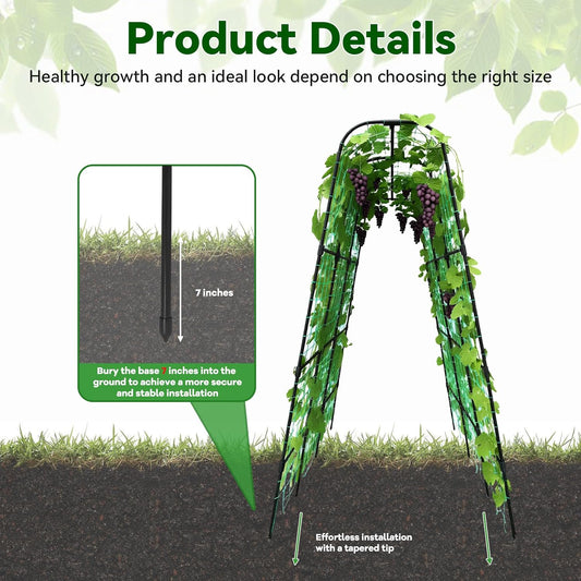 Cucumber Trellis - 62.4"*50" Cucumber Trellis for Raised Bed with Plastic-Coated Steel Pipe, U-Shape Garden Trellis for Climbing Plants, Garden Trellis for Cucumbers, Beans(Black)