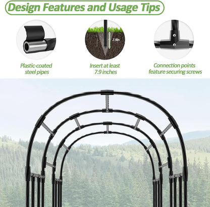 Cucumber Trellis - 62.4"*50" Cucumber Trellis for Raised Bed with Plastic-Coated Steel Pipe, U-Shape Garden Trellis for Climbing Plants, Garden Trellis for Cucumbers, Beans(Black)