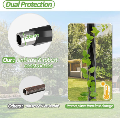 Cucumber Trellis - 62.4"*50" Cucumber Trellis for Raised Bed with Plastic-Coated Steel Pipe, U-Shape Garden Trellis for Climbing Plants, Garden Trellis for Cucumbers, Beans(Black)