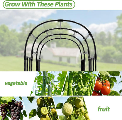 Cucumber Trellis - 62.4"*50" Cucumber Trellis for Raised Bed with Plastic-Coated Steel Pipe, U-Shape Garden Trellis for Climbing Plants, Garden Trellis for Cucumbers, Beans(Black)
