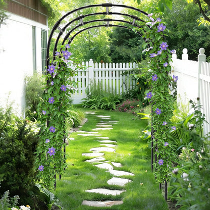Cucumber Trellis - 62.4"*50" Cucumber Trellis for Raised Bed with Plastic-Coated Steel Pipe, U-Shape Garden Trellis for Climbing Plants, Garden Trellis for Cucumbers, Beans(Black)