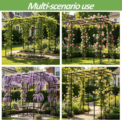 Cucumber Trellis - 62.4"*50" Cucumber Trellis for Raised Bed with Plastic-Coated Steel Pipe, U-Shape Garden Trellis for Climbing Plants, Garden Trellis for Cucumbers, Beans(Black)