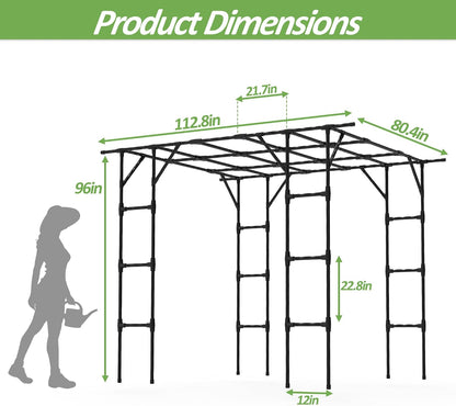 Cucumber Trellis - 62.4"*50" Cucumber Trellis for Raised Bed with Plastic-Coated Steel Pipe, U-Shape Garden Trellis for Climbing Plants, Garden Trellis for Cucumbers, Beans(Black)