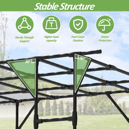 Cucumber Trellis - 62.4"*50" Cucumber Trellis for Raised Bed with Plastic-Coated Steel Pipe, U-Shape Garden Trellis for Climbing Plants, Garden Trellis for Cucumbers, Beans(Black)