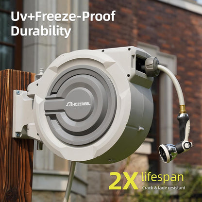 Retractable Garden Hose Reel 1/2" x 110ft