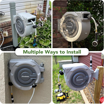 Retractable Garden Hose Reel 1/2" x 110ft