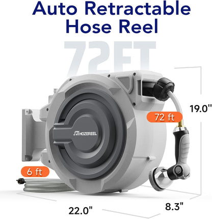 Retractable Garden Hose Reel 1/2" x 110ft